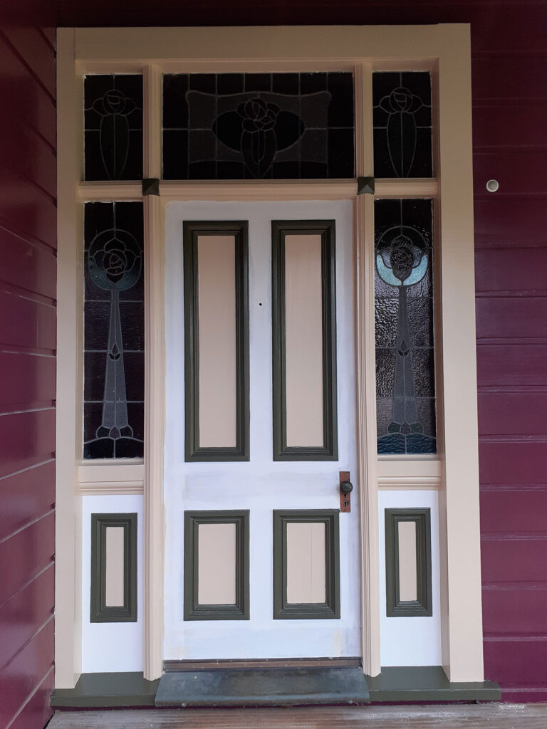 With design inspiration taken from the colourful villas of San Francisco this old home was transformed with a colour pallet of Resene Mulberry, Kelp and Half Canterbury Clay