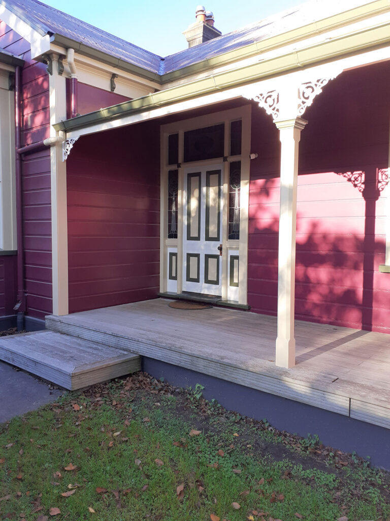 With design inspiration taken from the colourful villas of San Francisco this old home was transformed with a colour pallet of Resene Mulberry, Kelp and Half Canterbury Clay