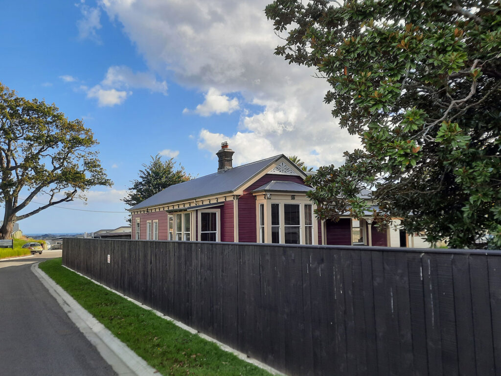 With design inspiration taken from the colourful villas of San Francisco this old home was transformed with a colour pallet of Resene Mulberry, Kelp and Half Canterbury Clay