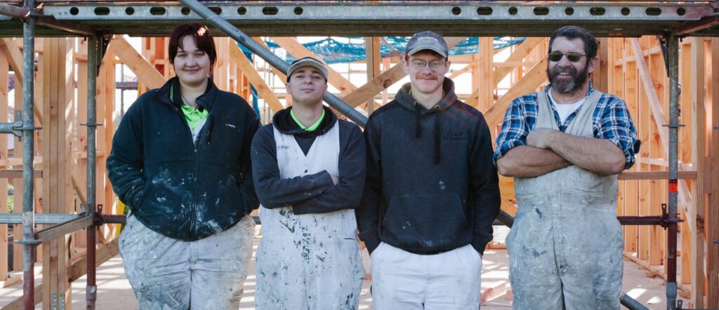 Swish Decorating Team The team at Swish Decorating, on the jobsite and ready for work.