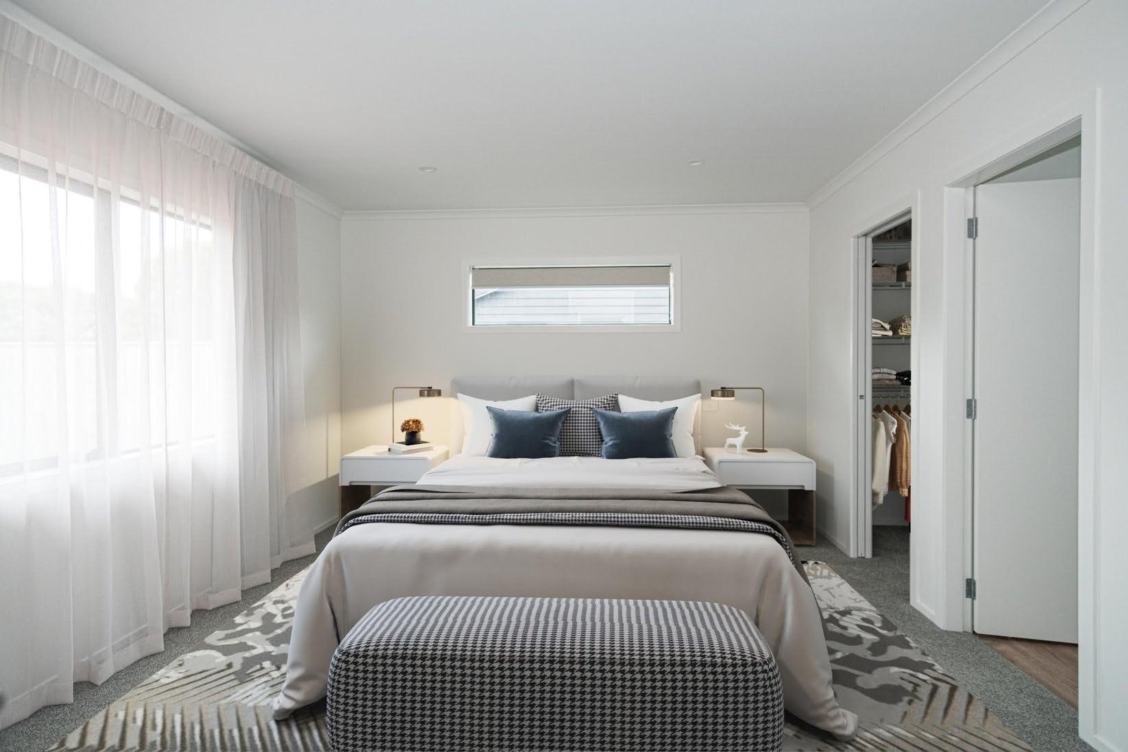 New build with walls spray finished in Resene Black White