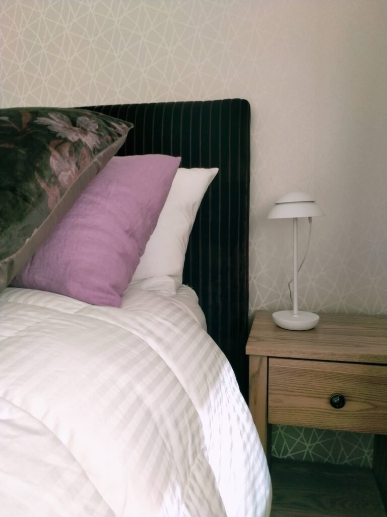 Feature wallpaper hung by the professional decorators at Swish Decorating