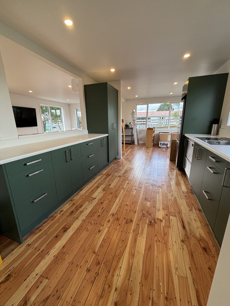 This whole house renovation was completed in conjunction with the team at Form Building. Interior walls were spray finished in Dulux Black White for a clean, modern look.