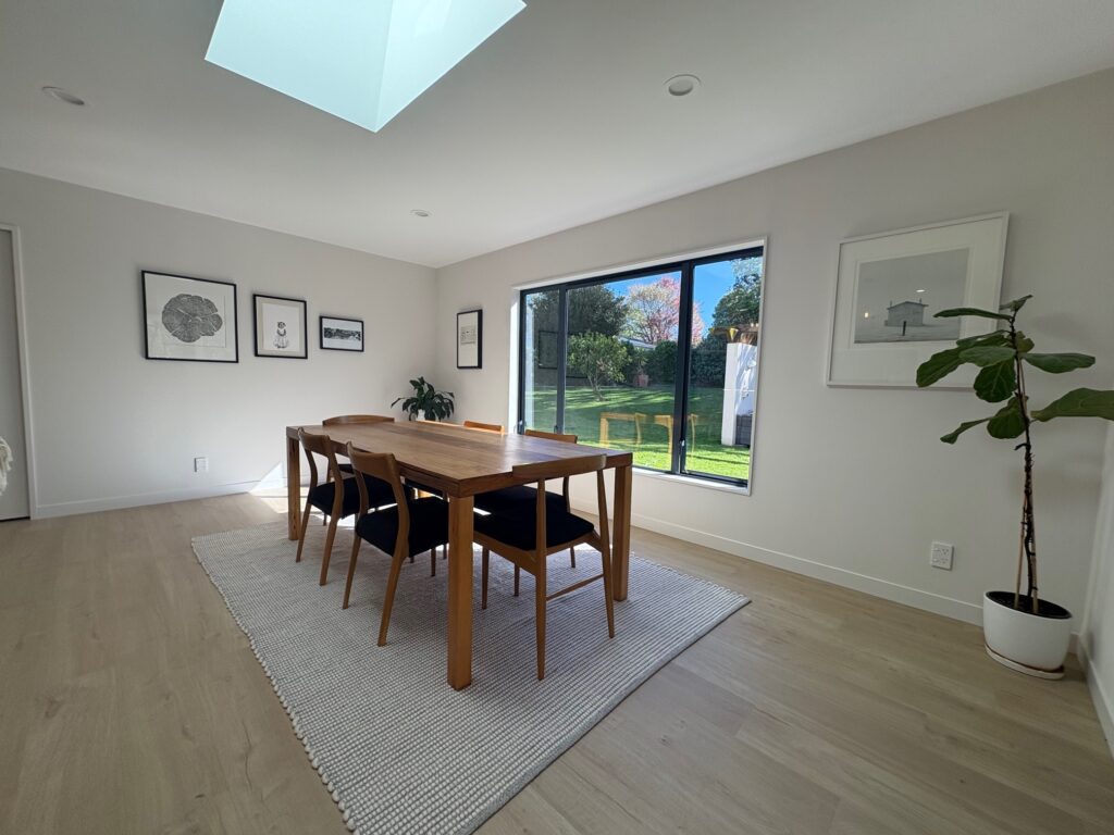 Kitchen renovation project with walls painted in Resene Half White Pointer